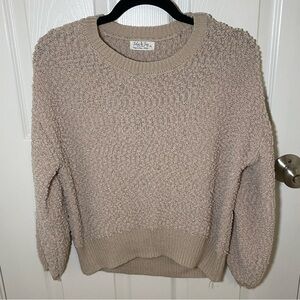 Tan boucle sweater from Jolie and Joy